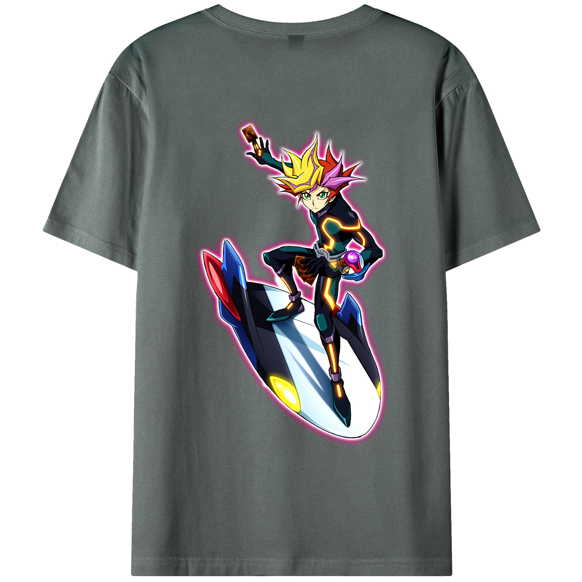 （画像用） 遊☆戯☆王 Yu-Gi-Oh! 綿100％ メンズ半袖Tシャツ（バックプリント） 通気性